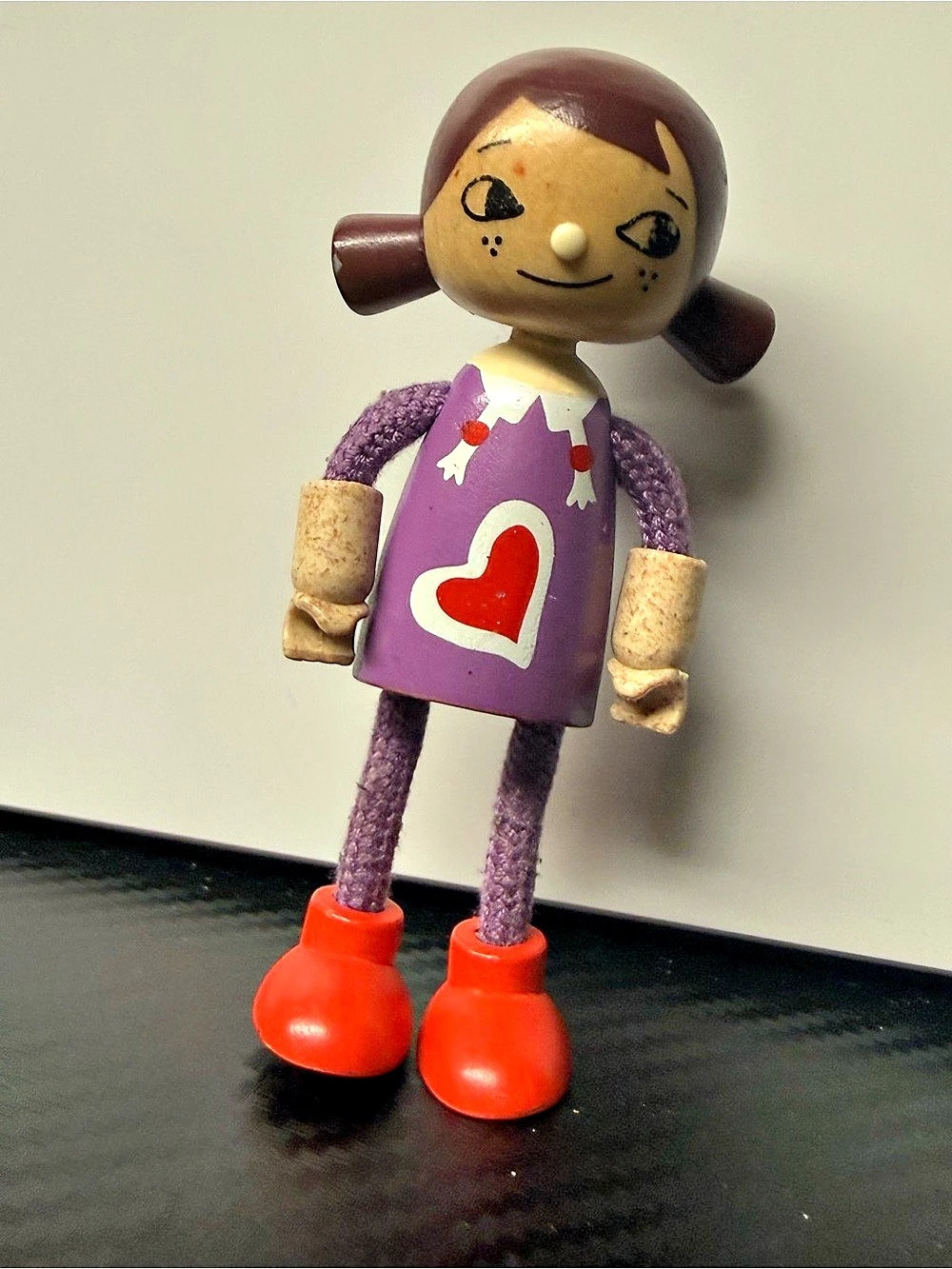 Hape Modern Family - Younger Daughter Wooden Doll Purple & Red